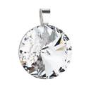 Stříbrný kulatý přívěšek rivoli Crystals from Swarovski® Crystal