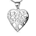 Stříbrný náhrdelník - srdíčko strom života