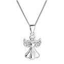 Stříbrný náhrdelník anděl se Swarovski krystaly bílý