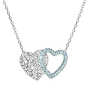Stříbrný náhrdelník dvojité srdce se Swarovski krystaly