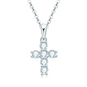 Stříbrný náhrdelník křížek s moissanity