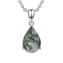 Stříbrný náhrdelník mechový achát