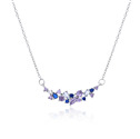 Střibrný náhrdelník s barevnými kameny