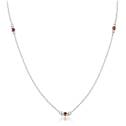 Stříbrný náhrdelník s červenými zirkony
