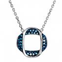 Stříbrný náhrdelník s Crystals from Swarovski® Metallic Blue