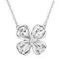 Stříbrný náhrdelník s krystaly Swarovski bílá kytička 