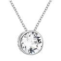 Stříbrný náhrdelník s kulatým kamenem Crystals from Swarovski