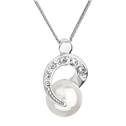 Stříbrný náhrdelník s perlou Crystals from Swarovski® 