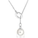 Stříbrný náhrdelník s perlou Crystals from Swarovski®