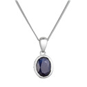 Stříbrný náhrdelník s pravým safírem