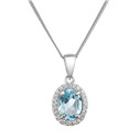 Stříbrný náhrdelník s pravými kamenem sky topaz