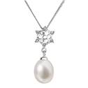 Stříbrný náhrdelník s přívěškem a říční perlou