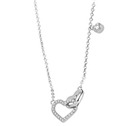 Stříbrný náhrdelník s propojená srdce