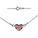 Stříbrný náhrdelník se srdcem Crystals from Swarovski® Antique Pink