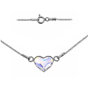 Stříbrný náhrdelník se srdcem Crystals from Swarovski® Crystal AB