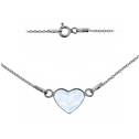 Stříbrný náhrdelník se srdcem Crystals from Swarovski® POWDER BLUE