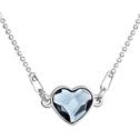 Stříbrný náhrdelník se srdíčkem Crystals from Swarovski® Denim Blue