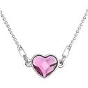 Stříbrný náhrdelník se srdíčkem Crystals from Swarovski® Fuchsia