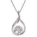 Stříbrný náhrdelník se Swarovski krystaly kapka, Sakura