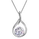 Stříbrný náhrdelník se Swarovski krystaly kapka, Violet