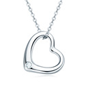 Stříbrný náhrdelník srdce s moissanitem