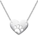 Stříbrný náhrdelník srdce s tlapkou