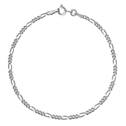 Stříbrný náramek figaro, délka 18 cm