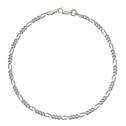 Stříbrný náramek figaro, délka 19 cm