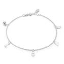 Stříbrný náramek na nohu s přívěsky