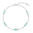 Stříbrný náramek s amazonity