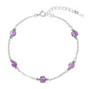 Stříbrný náramek s ametysty