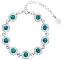 Stříbrný náramek s krystaly Crystals from Swarovski® a zelenými opály