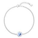 Stříbrný náramek s tyrkysovým kamenem Crystals from Swarovski® Light Sapphire