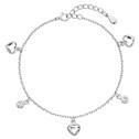Stříbrný náramek se srdíčky a kamínky Crystals from Swarovski®