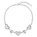 Stříbrný náramek se srdíčky Crystals from Swarovski®