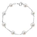 Stříbrný perlový náramek pravé říční perly