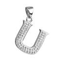 Stříbrný přívěšek Crystals from Swarovski® písmeno U 