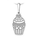 Stříbrný přívěsek cupcake se srdcem