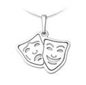 Stříbrný přívěsek divadelní masky