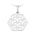 Stříbrný přívěsek hexagon