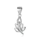 Stříbrný přívěšek lísteček se zirkony