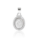 Stříbrný přívěsek madailon Madonka