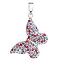 Stříbrný přívěšek motýlek s krystaly Crystals from Swarovski® MIX