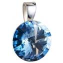 Stříbrný přívěšek rivoli Crystals from Swarovski® Aqua