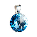 Stříbrný přívěšek rivoli Crystals from Swarovski® Aqua