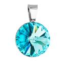 Stříbrný přívěšek rivoli Crystals from Swarovski® Light Turquoise