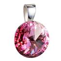 Stříbrný přívěšek rivoli Crystals from Swarovski® Rose