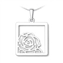 Stříbrný přívěsek růže
