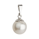 Stříbrný přívěsek s bílou kulatou perlou