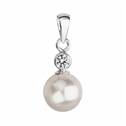 Stříbrný přívěšek s bílou perlou Crystals from Swarovski®